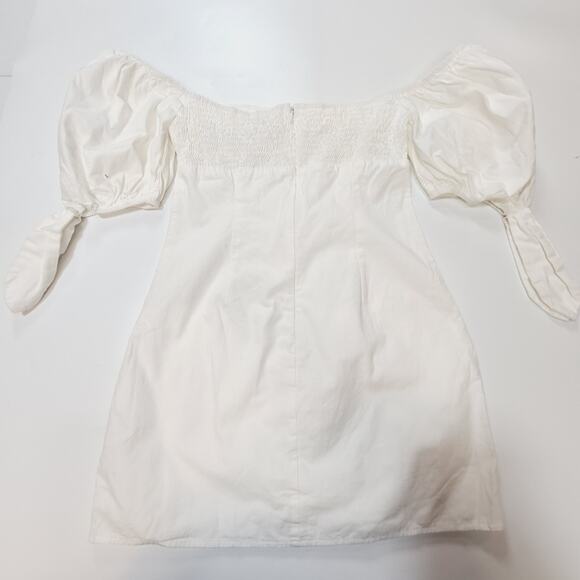 MORE TO COME Amora Bow Mini Dress in White Small - Picture 11 of 11